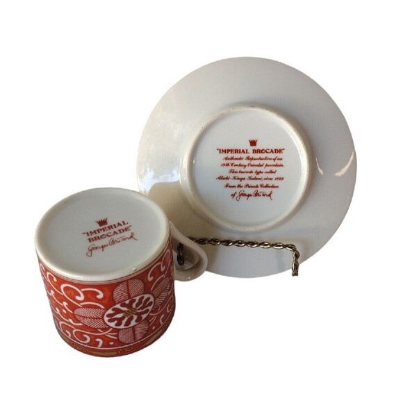 Vintage George Briard Imperial Brocade Demitasse Cup & Saucer Porcelain Set of 2 - Picture 5 of 8